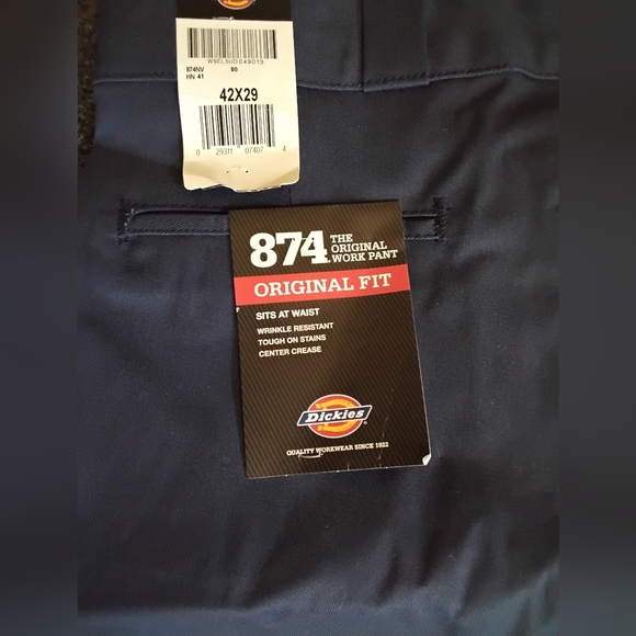 Dickies Work Pants Original Fit 874 Mens Khaki  W42xL29 Canvas Pant - Picture 2 of 7